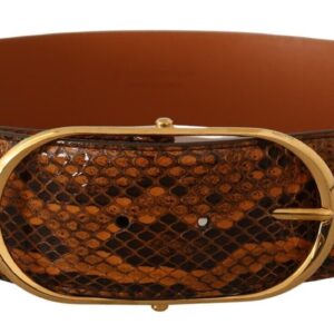 Elegant Python Skin Leather Belt