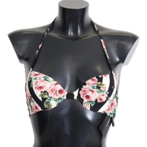 Elegant Rose Print Bikini Top