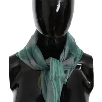 Elegant Silk Green Printed Scarf