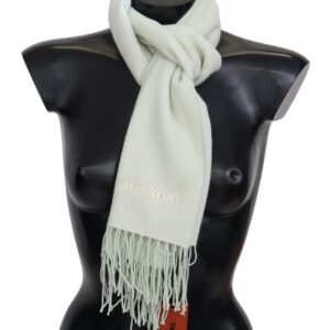 Elegant White Cashmere Scarf