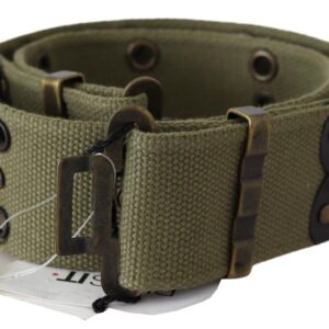 Ermanno Scervino Chic Army Green Cotton Waist Belt