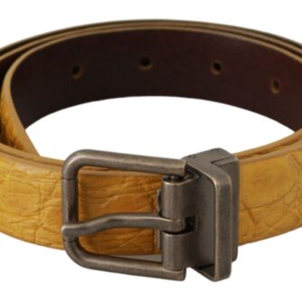 Exotic Yellow Animal Pattern Leather Belt