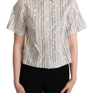 Geometric Elegance Collared Polo Top