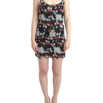 Multicolor Silk Floral Mini Dress