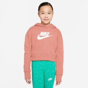 Nike Sportswear Club Cropped Hættetrøje Dame 122128 / Xs Pink