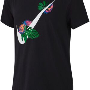 Nike Sportswear Floral Swoosh Tshirt Dame 128137 / S Sort