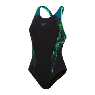 Speedo Placement Laneback Badedragt Dame 38 Sort