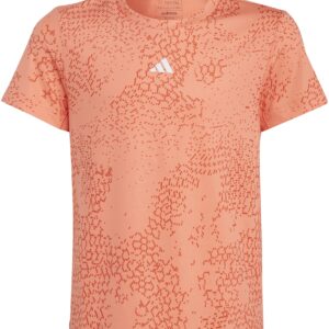 Adidas Aeroready 3stripes Allover Print Tshirt Dame 164 Orange