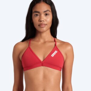 Arena bikini overdel til damer - Solid Tie Back - Rød - Bikini til damer - Top