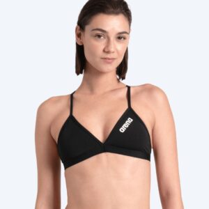 Arena bikini overdel til damer - Solid Tie Back - Sort - Bikini til damer - Top