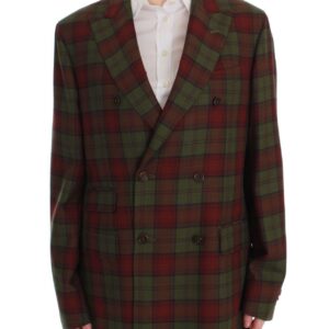 BENCIVENGA Elegant Checkered Double-Breasted Wool Blazer