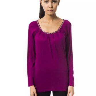 BYBLOS Chic Purple Long Sleeve Round Neck Tee