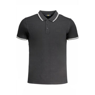 Cavalli Class Black Cotton Polo Shirt