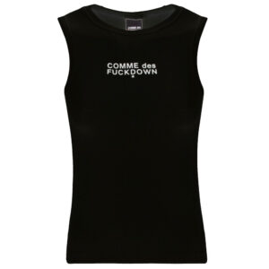 Comme Des Fuckdown Black Cotton Tops & T-Shirt