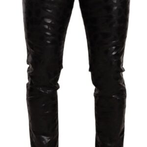 Dolce & Gabbana Elegant Black Logo Skinny Pants