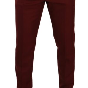 Dolce & Gabbana Elegant Cashmere-Silk Red Dress Pants