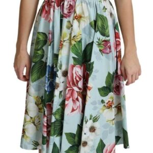 Dolce & Gabbana Floral Elegance V-Neck Cotton Dress