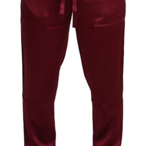 Dolce & Gabbana Silk Lounge Pants in Bordeaux