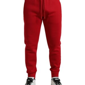 Dolce & Gabbana Sizzling Red Cotton Blend Jogger Pants