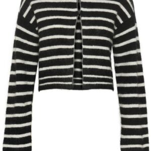 Gestuz - Cardigan - DebbieGZ Short Cardigan - Black/White Striped