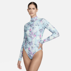 Langærmet Nike Swim Hydralock Fusion-badedragt til kvinder - blå