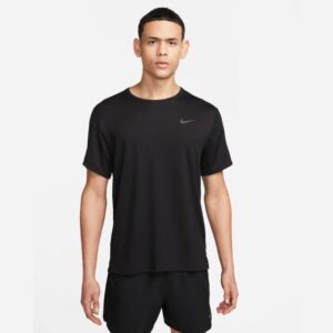 Nike Dri-fit UV Miler Short Sleeve Tee Str: M (Herre) Sort - T-shirt med reflekser