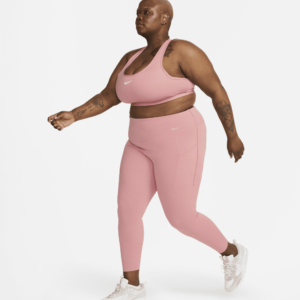 Nike Universa 7/8-leggings med medium støtte, høj talje og lommer til kvinder (plus size) - Pink