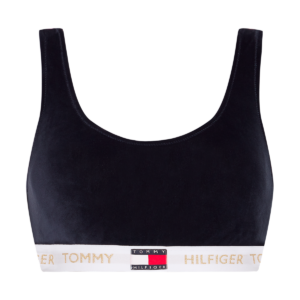 Tommy Hilfiger Lingeri Bralette Velour bikini top, blå, Størrelse: XS, Dame