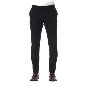 Trussardi Elegant Black Wool Trousers for Men