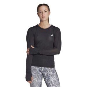 Adidas Fast Long Sleeve Str: XXS (Dame) Sort - Trøjer med reflekser