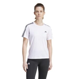 Adidas Own The Run E 3-stripes T-shirt Str: L (Dame) Hvid - T-shirts med reflekser