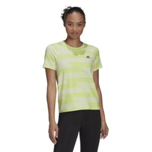 Adidas Rn Fast Aop T-shirt Str: XS (Dame) Grøn - T-shirts med reflekser