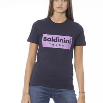 Baldinini Trend Chic Blue Cotton Crew Neck Tee