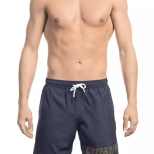 Bikkembergs Chic Blue Swim Shorts with Stylish Front Print