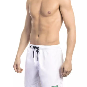 Bikkembergs Elegant White Swim Shorts with Logo Detail