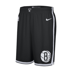 Brooklyn Nets 2024/25 Swingman Icon Edition Nike Dri-FIT NBA Replica-shorts til større børn - sort