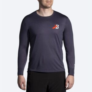 Brooks Distance Graphic Long Sleeve Str: M (Herre) Blå - Trøjer