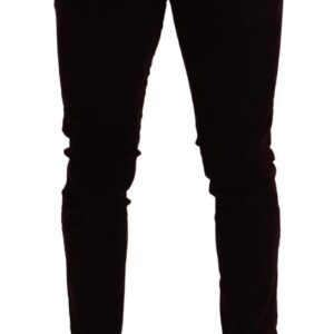 Dolce & Gabbana Elegant Burgundy Slim Fit Denim