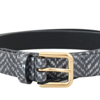 Dolce & Gabbana Elegant Chevron Leather Waist Belt