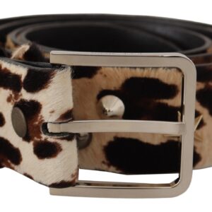 Dolce & Gabbana Elegant Leopard Print Leather Belt