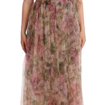 Dolce & Gabbana Floral Print Nylon Maxi Dress