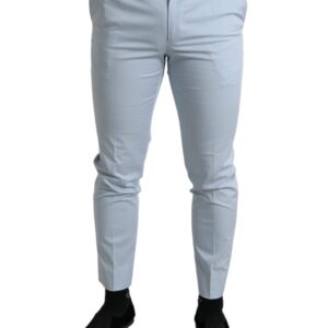 Dolce & Gabbana Sky Blue Cotton Stretch Skinny Pants