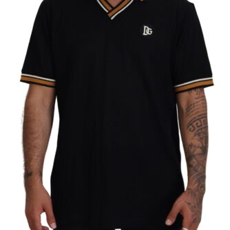 Dolce & Gabbana Sort Silke Polo T-shirt