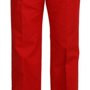 Dolce & Gabbana Stunning Red Mainline Cotton Pants