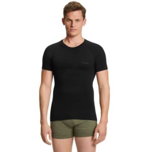 Falke RU Short Sleeve Tee Warm Sort - Løbe T-shirts - Løbetrøjer