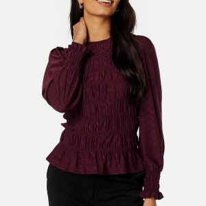 Happy Holly Wilima smock top Wine-red 48/50