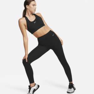 Nike Universa-leggings i fuld længde med medium støtte, høj talje og lommer til kvinder - sort