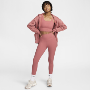 Nike Zenvy Rib-leggings i 7/8-længde med høj talje og let støtte til kvinder - Pink