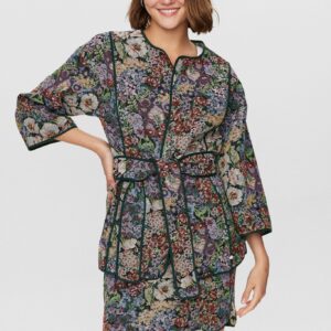 Nümph - NUGREYSON KIMONO - Botanical Garden - XS/S - Grøn - Jackets & Coats