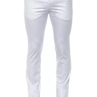 PT Torino White Cotton Herre Trousers